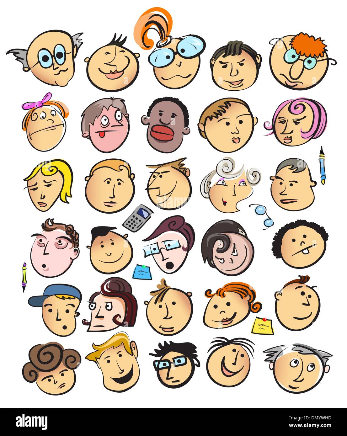 Menschen Gesicht Cartoon Vektor icon Stock Vektor