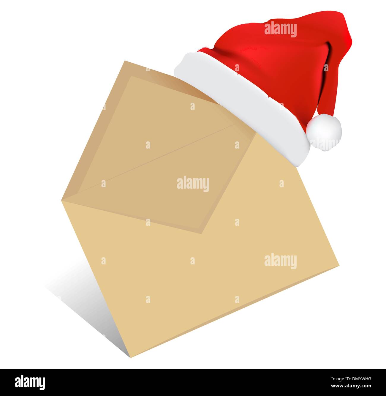 Weihnachtspost. Unverschlossenen Umschlag Stock Vektor