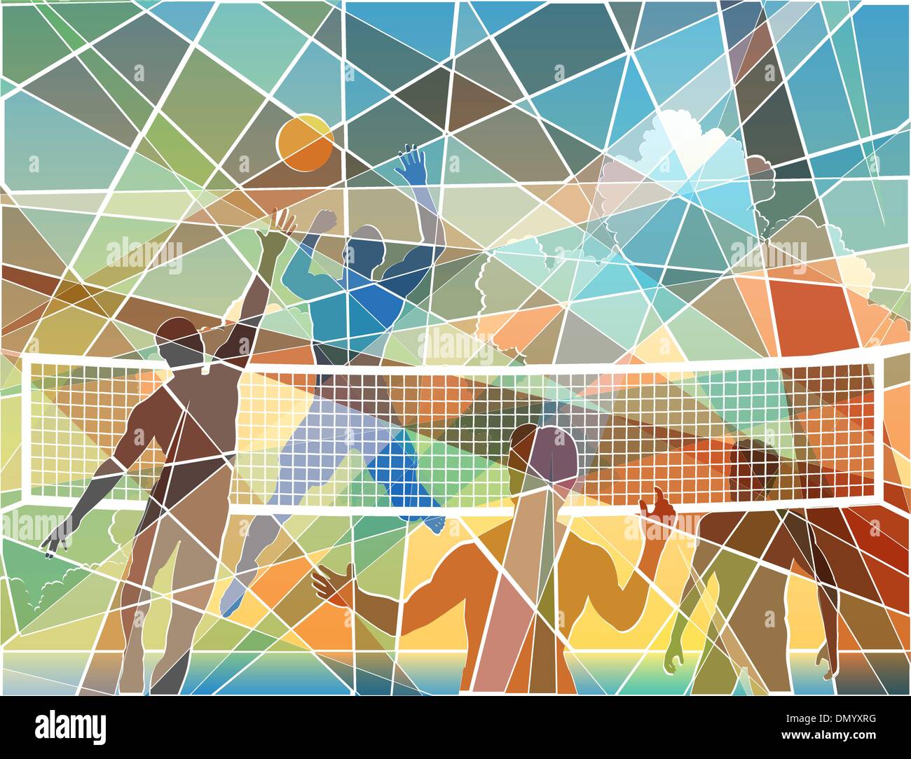 Volleyball-Mosaik Stock Vektor