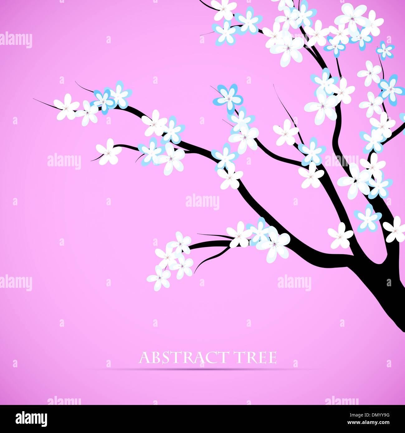 Kirschblüte dekorativer Hintergrund. Abstrakte Baum Silhouette ein Stock Vektor