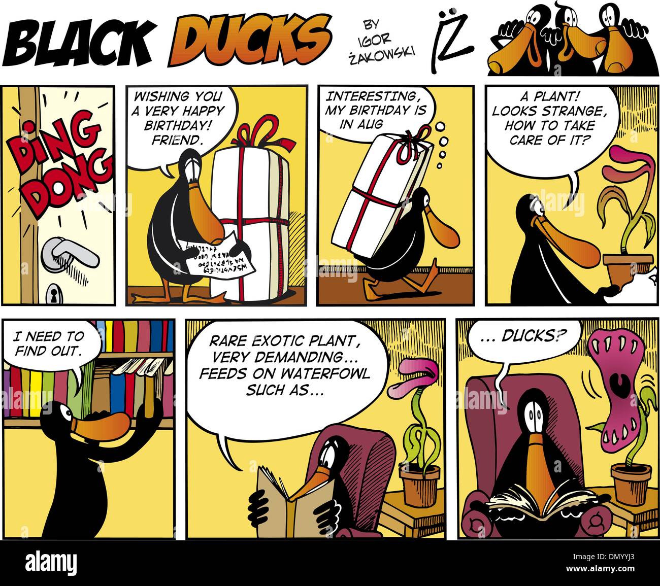 Schwarze Enten Comics Folge 74 Stock Vektor