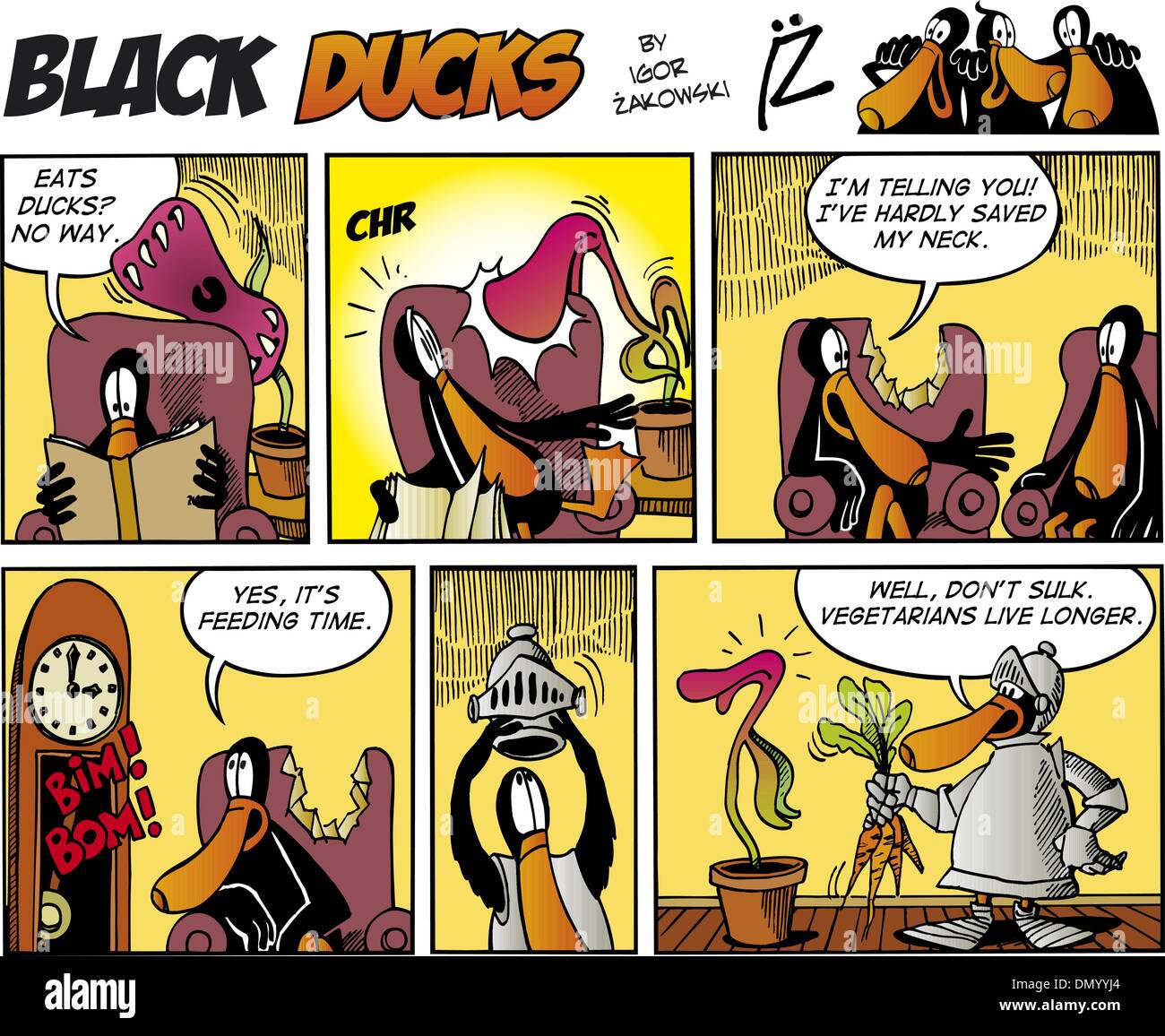 Schwarze Enten Comics Episode 75 Stock Vektor
