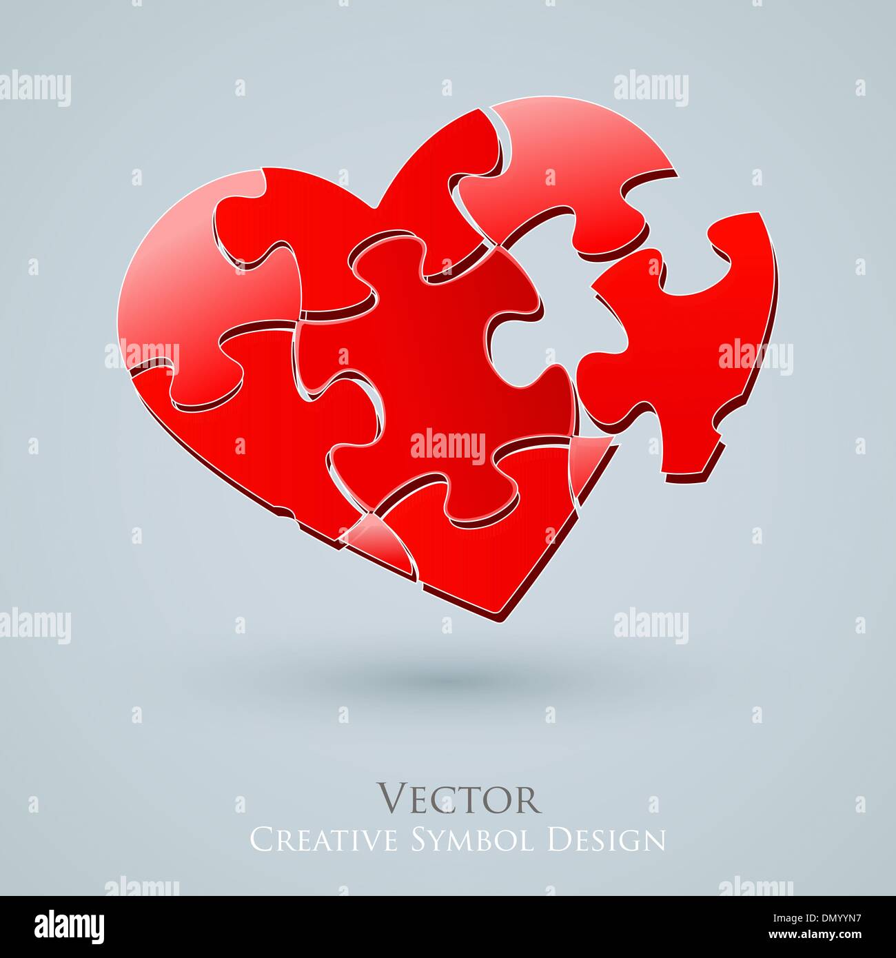 Konzeptionelle Herz-Vektor-Design. Kreative Idee der romantischen Relati Stock Vektor