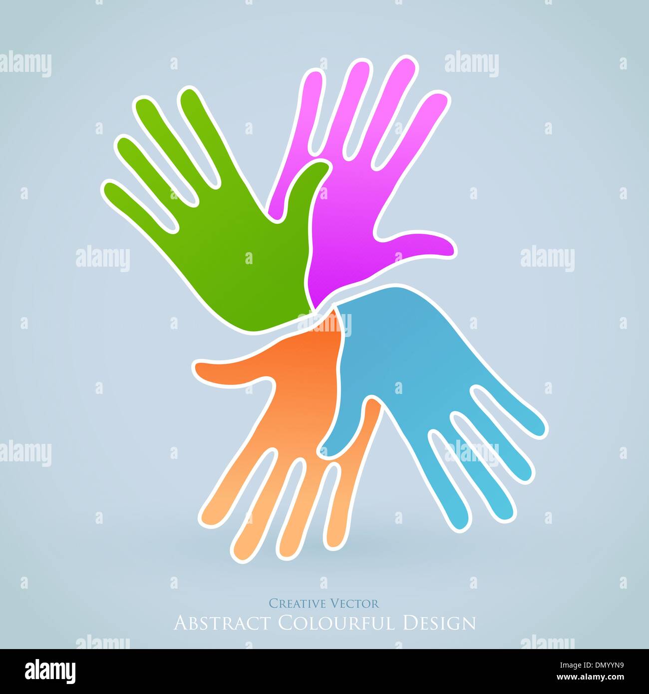Kreative Hände Symbol. Zusammen Konzeption Stock Vektor