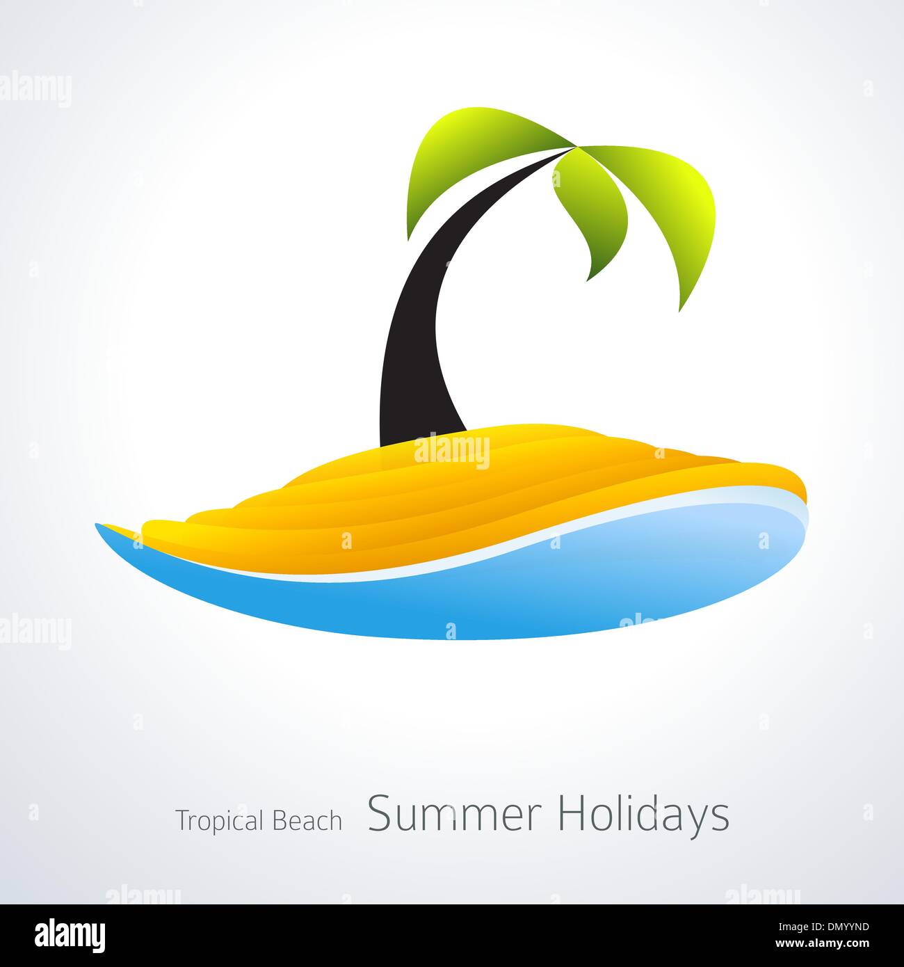 Urlaub-Symbol. Palm Tree Tropical Island kreative Symbol Stock Vektor