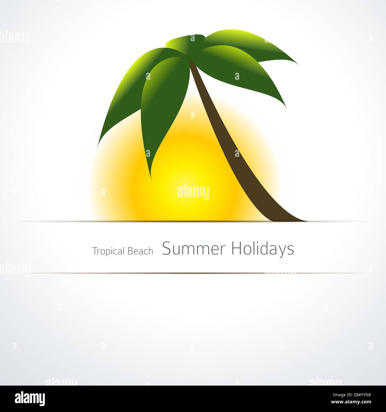 Palme und Sun Tropical Hintergrundvorlage Stock Vektor