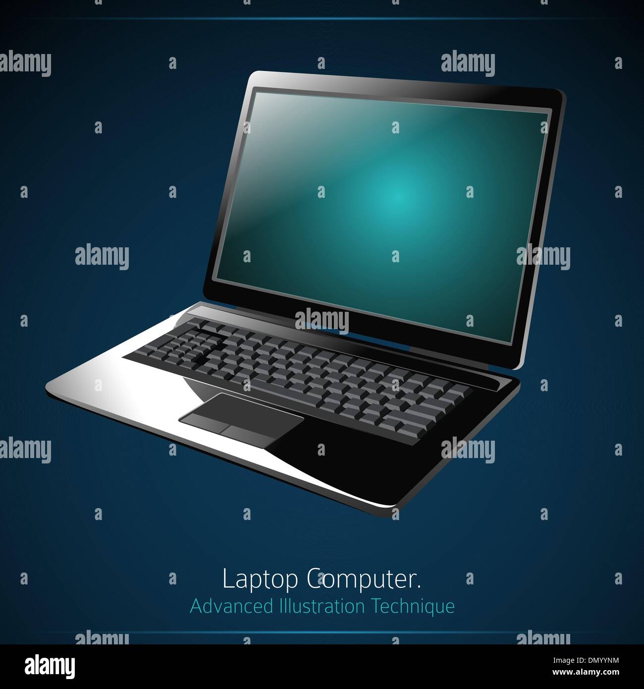 Laptop-Computer-Vektor-Illustration Stock Vektor