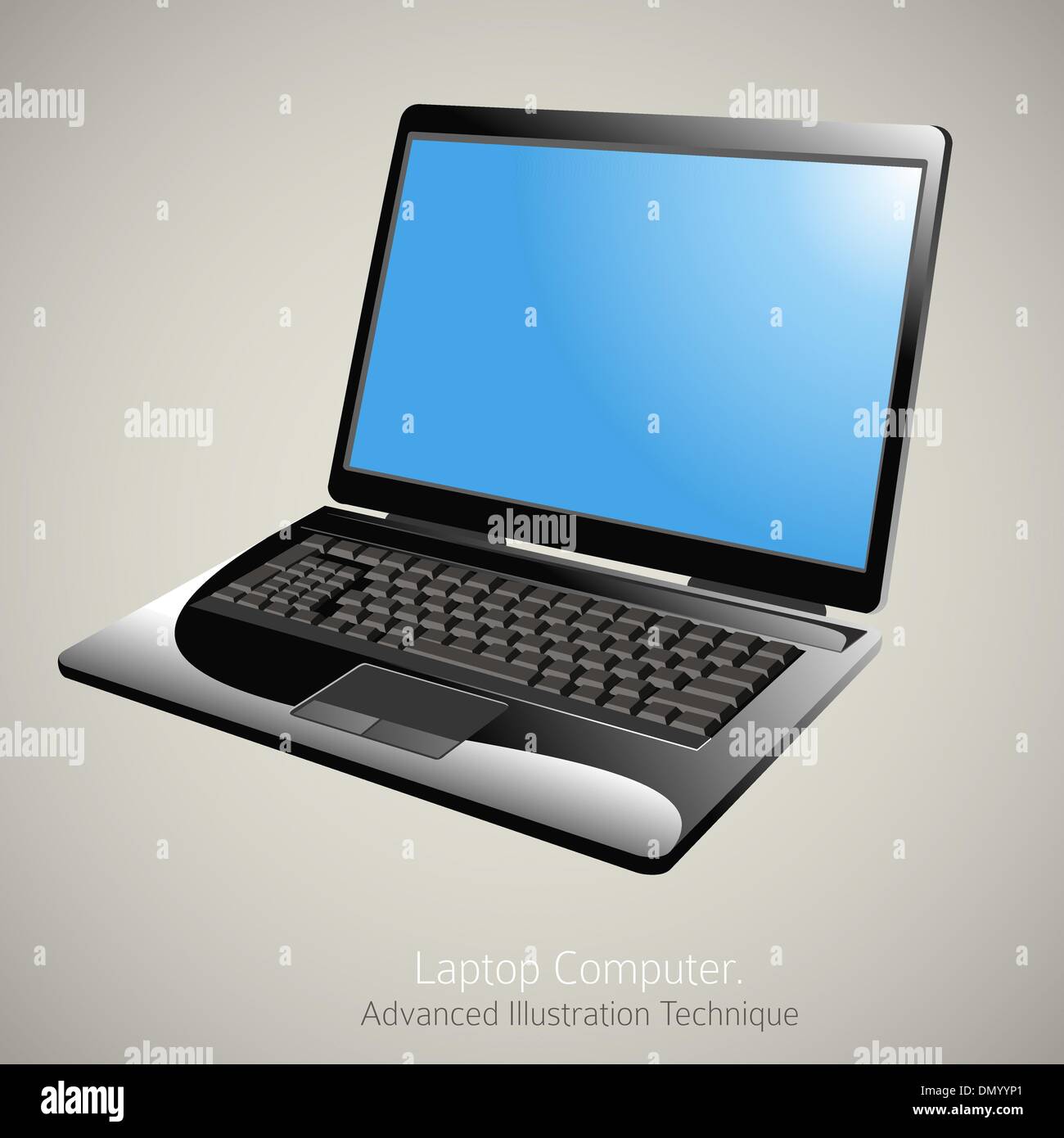 Laptop-Computer-Vektor-Illustration Stock Vektor