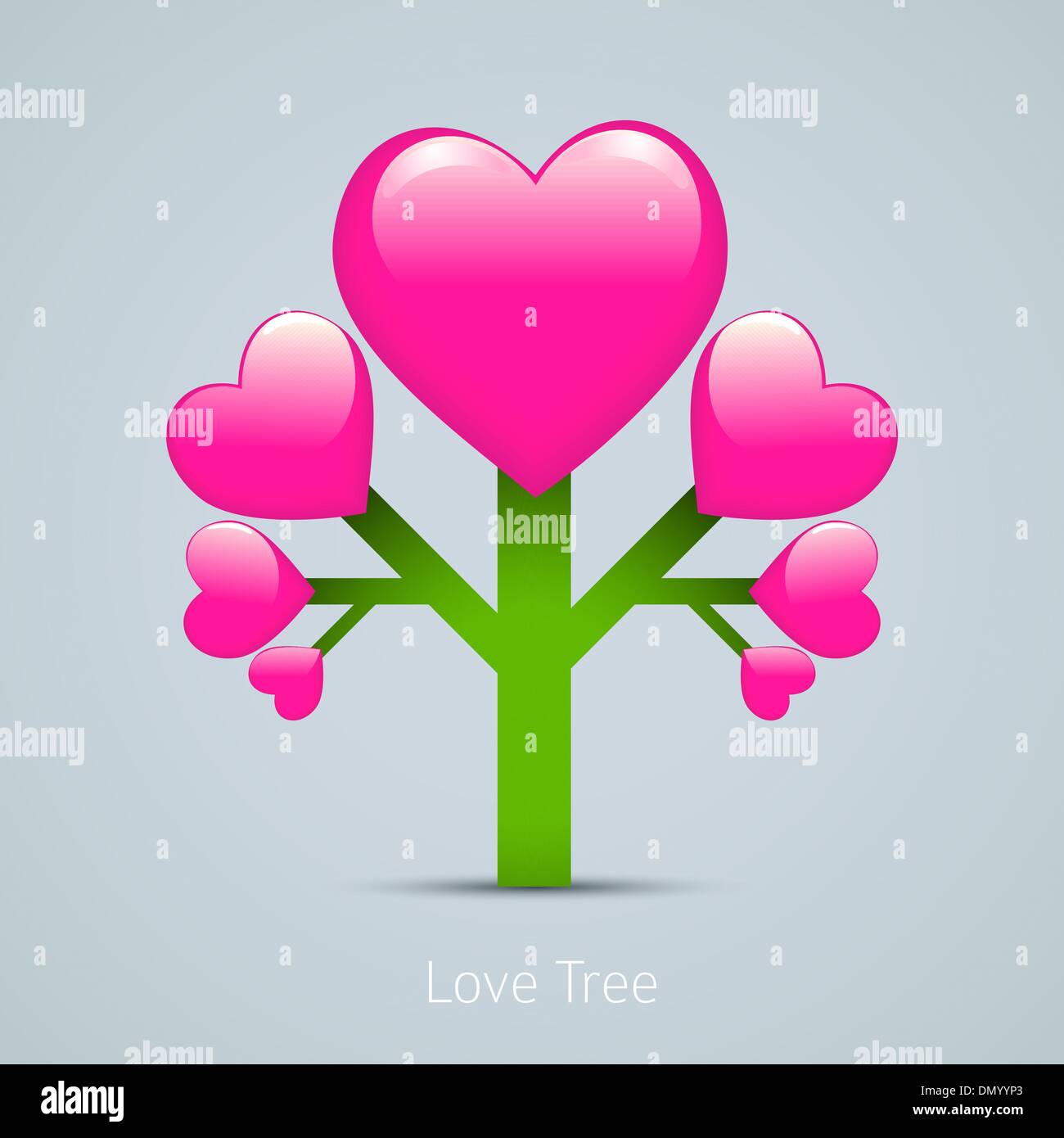 Liebe kreative Konzeption Illustration. Baumsymbol mit hea Stock Vektor