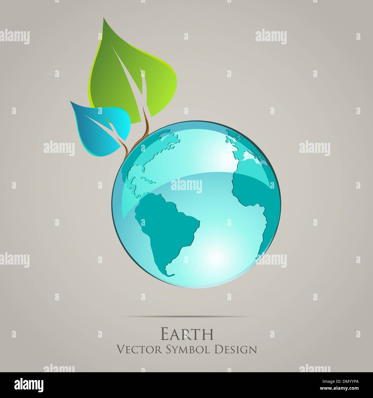 Erde-Planet-ökologische Design-Ikone. Grüne Kreativkonzept zurück Stock Vektor