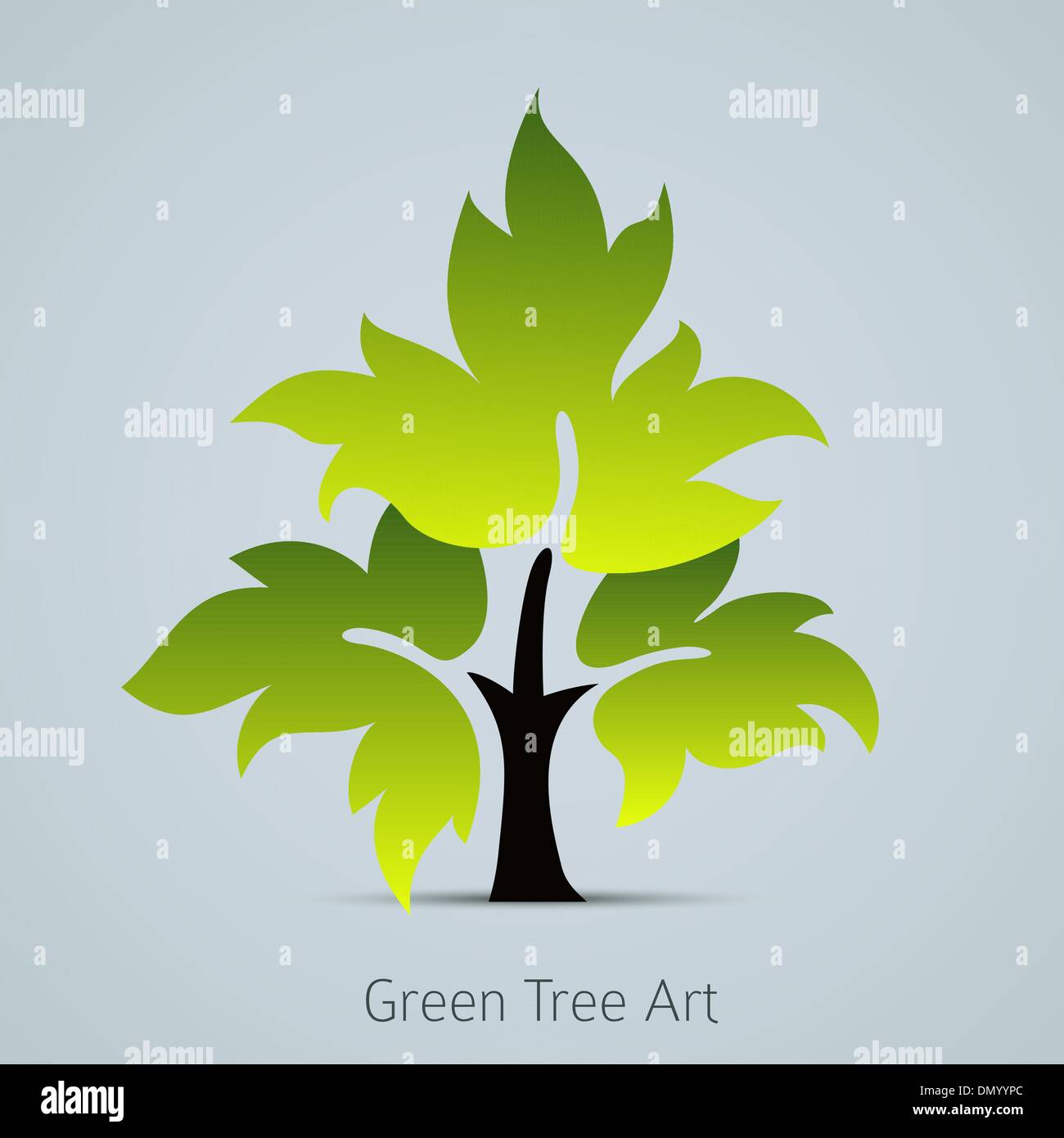 Baum Vektor Icon mit grünen Blättern Stock Vektor