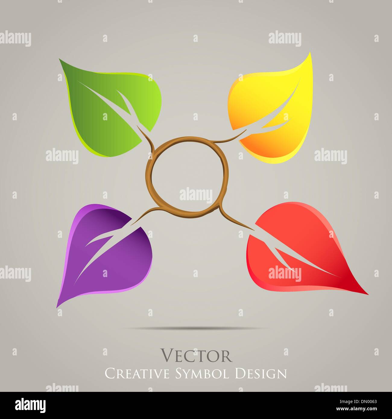 Kreative Natur Emblem Vektor Icon. Farbenfrohes design Stock Vektor
