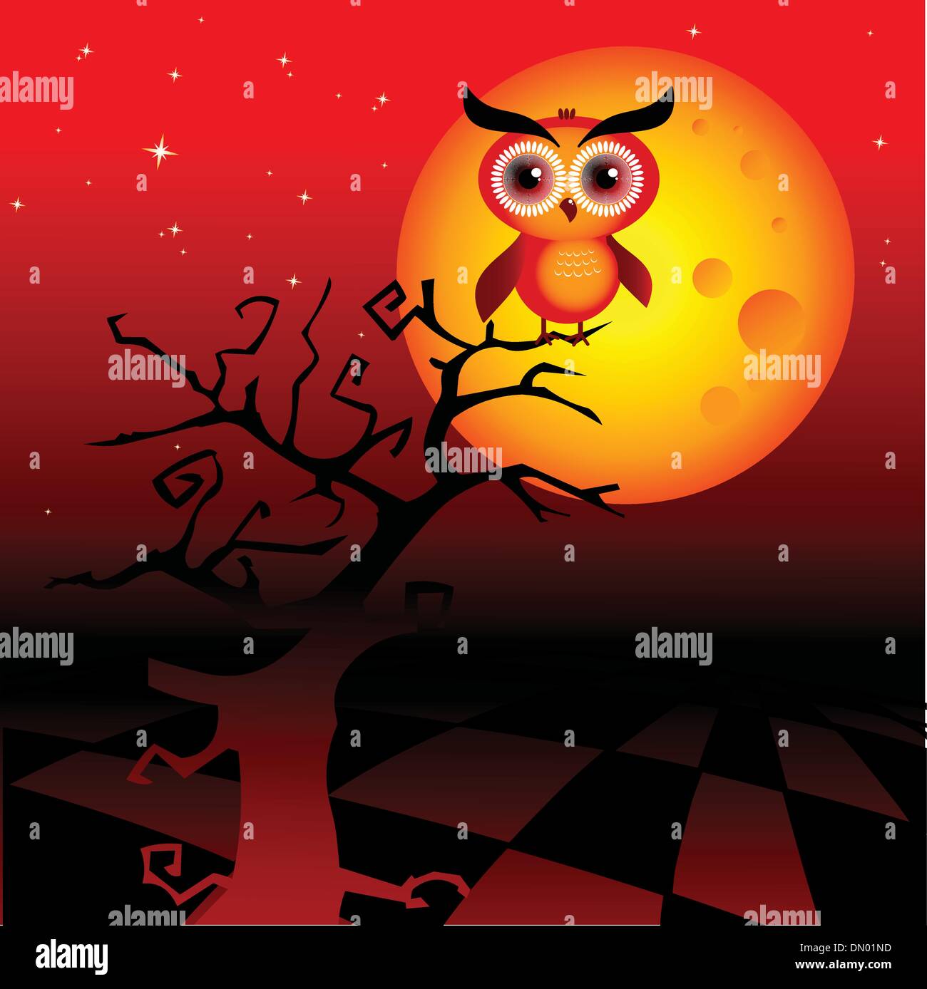 Rote Eule Stock Vektor