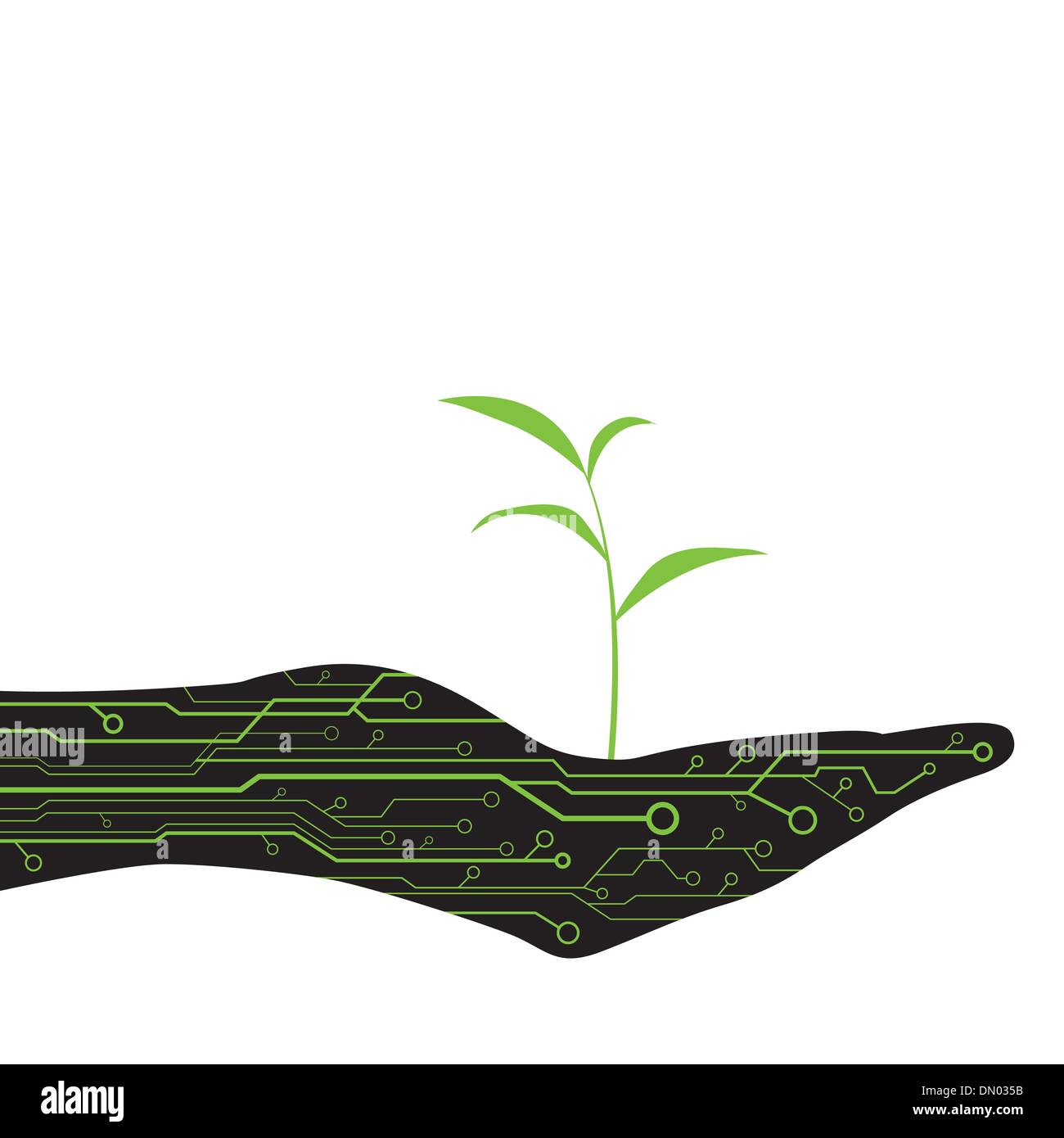 Erstellen Sie Baum mit Chip für Gestaltungsarbeit auf Seite Stock Vektor