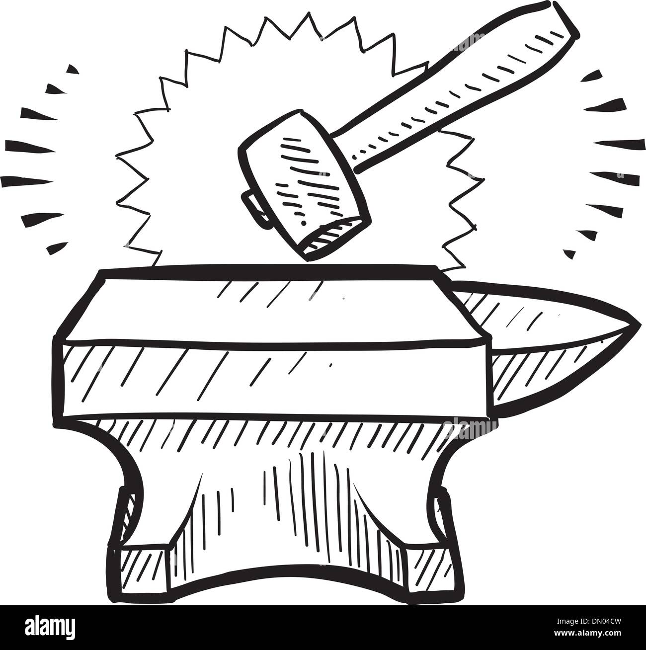 Hammer und Amboss Vektor Stock Vektor