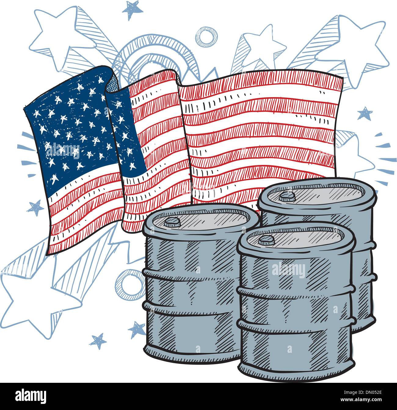 Amerikanischen Öl-Abhängigkeit-Vektor Stock Vektor