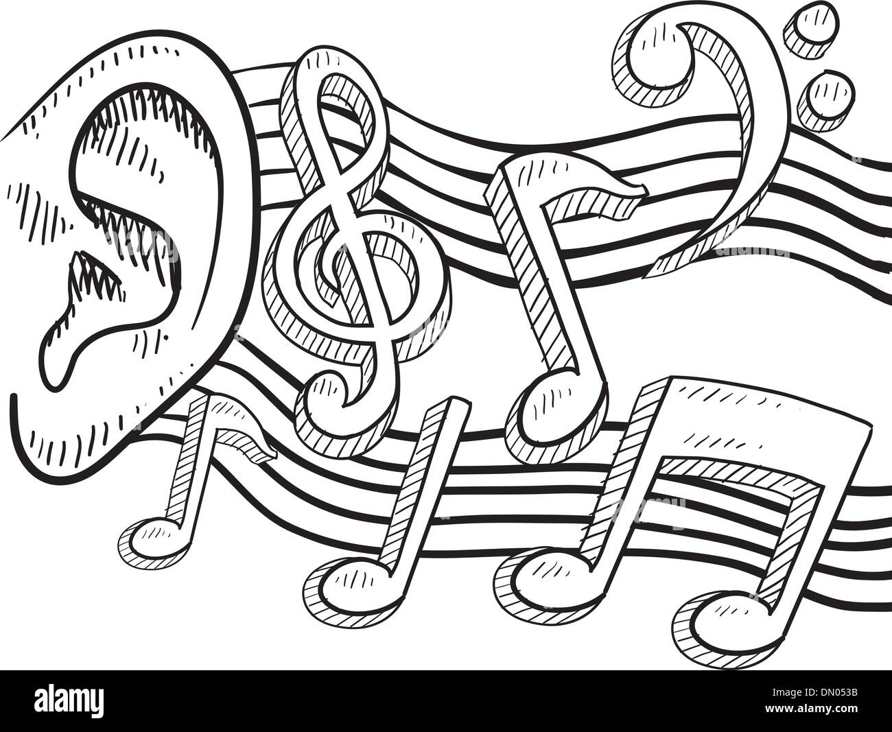 Ein Ohr für Musik Stock Vektor