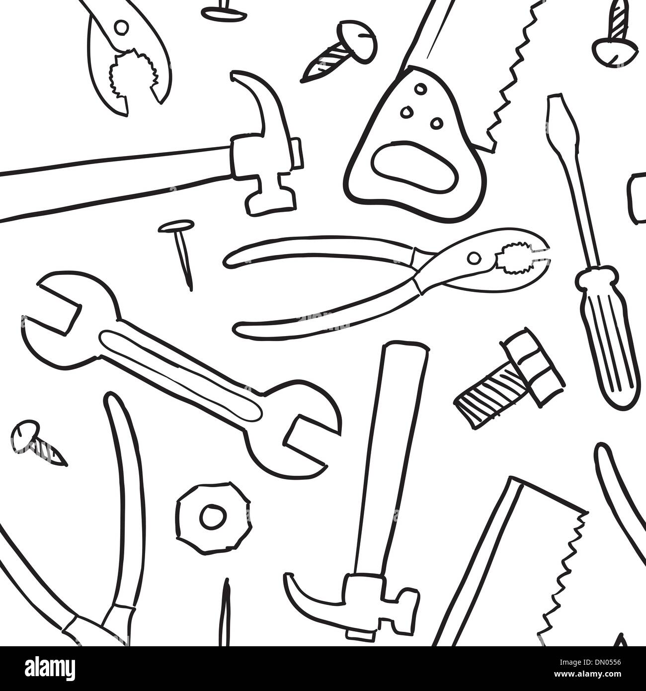 Nahtlose Tools Vektor-Hintergrund Stock Vektor