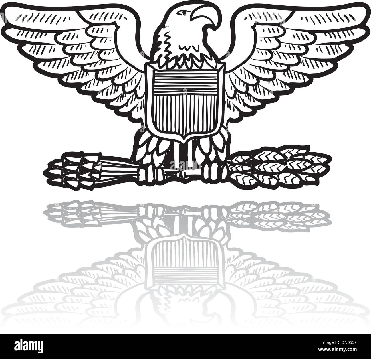 US-Militär Eagle Vector Abzeichen Stock Vektor