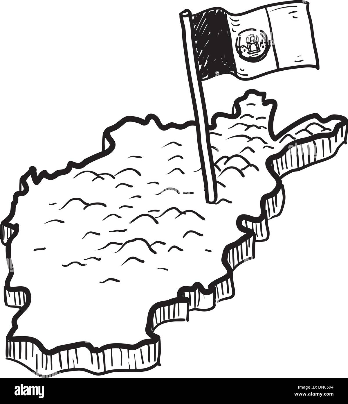 Afghanistan-Skizze-Vektor Stock Vektor