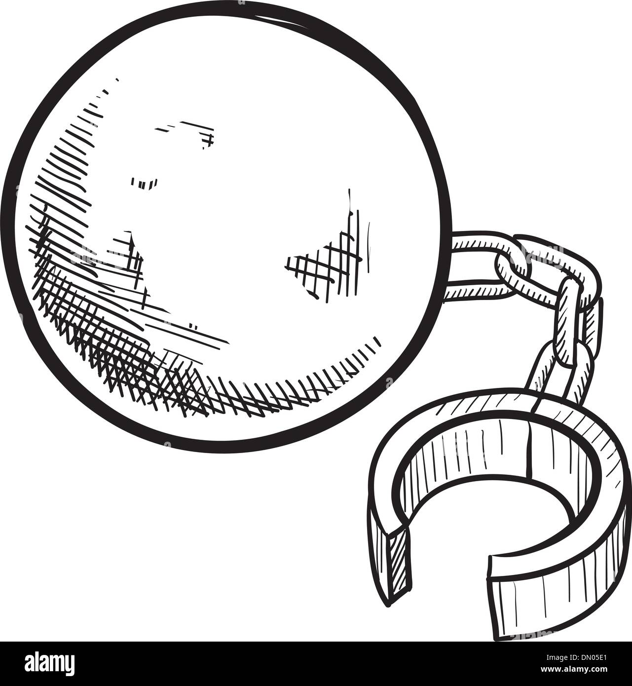 Fußfessel -Vektor-Skizze Stock Vektor