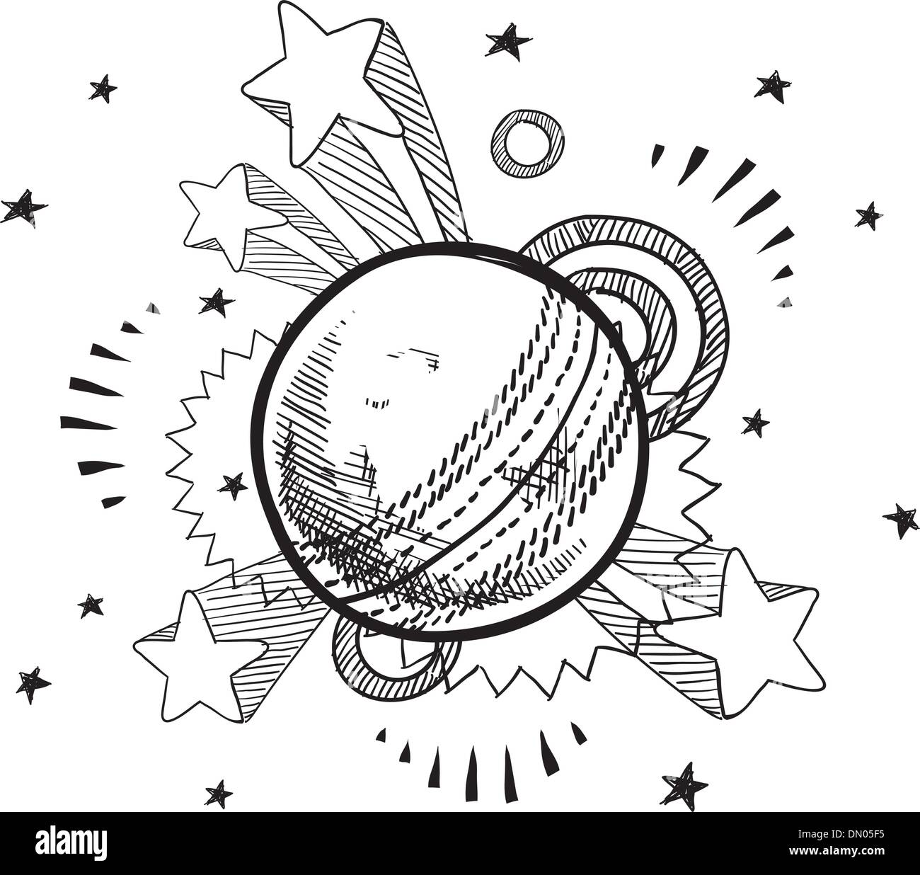 Kricket Kugel Skizze Stock Vektor