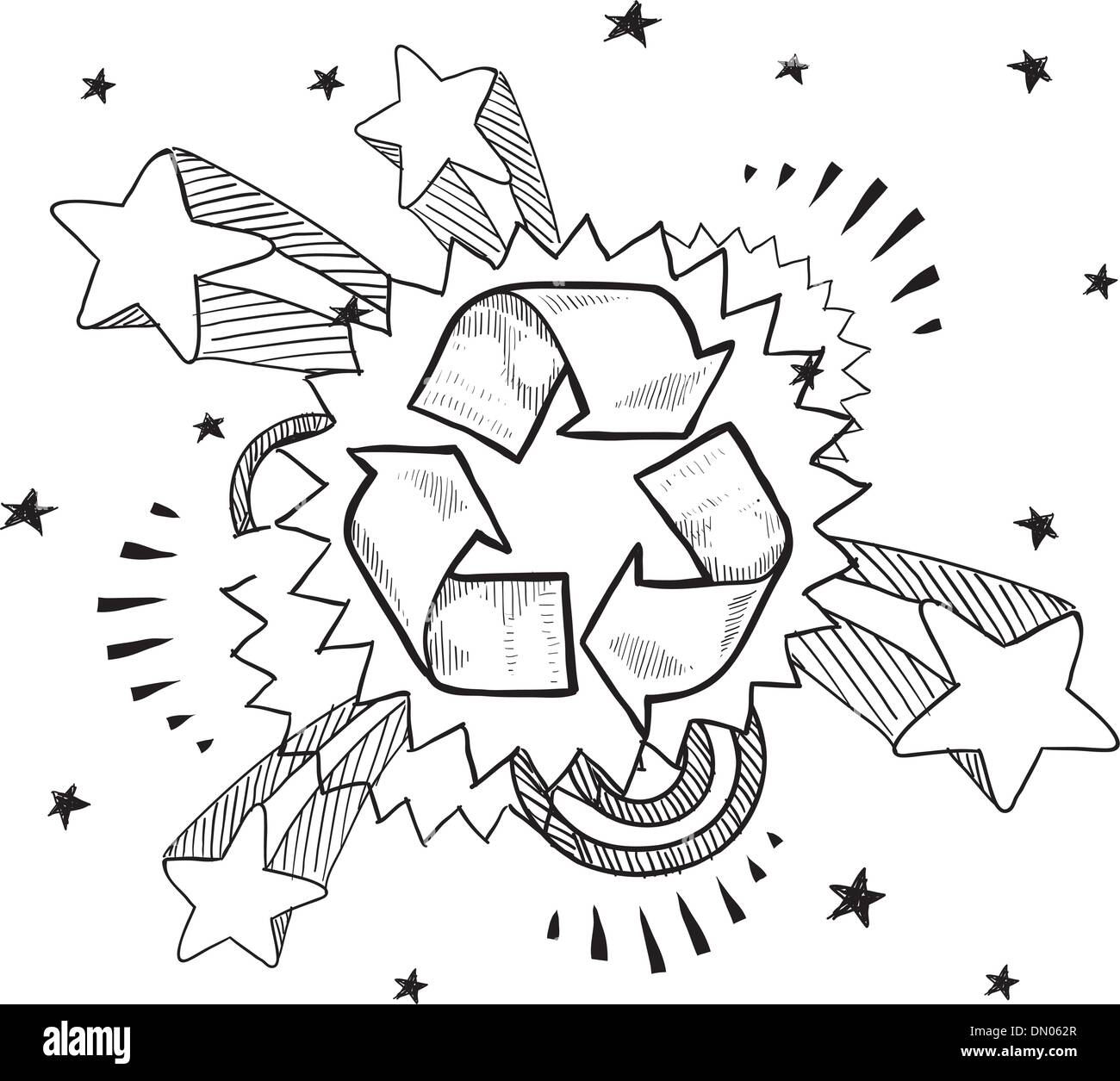 Begeistert über das recycling Skizze Stock Vektor