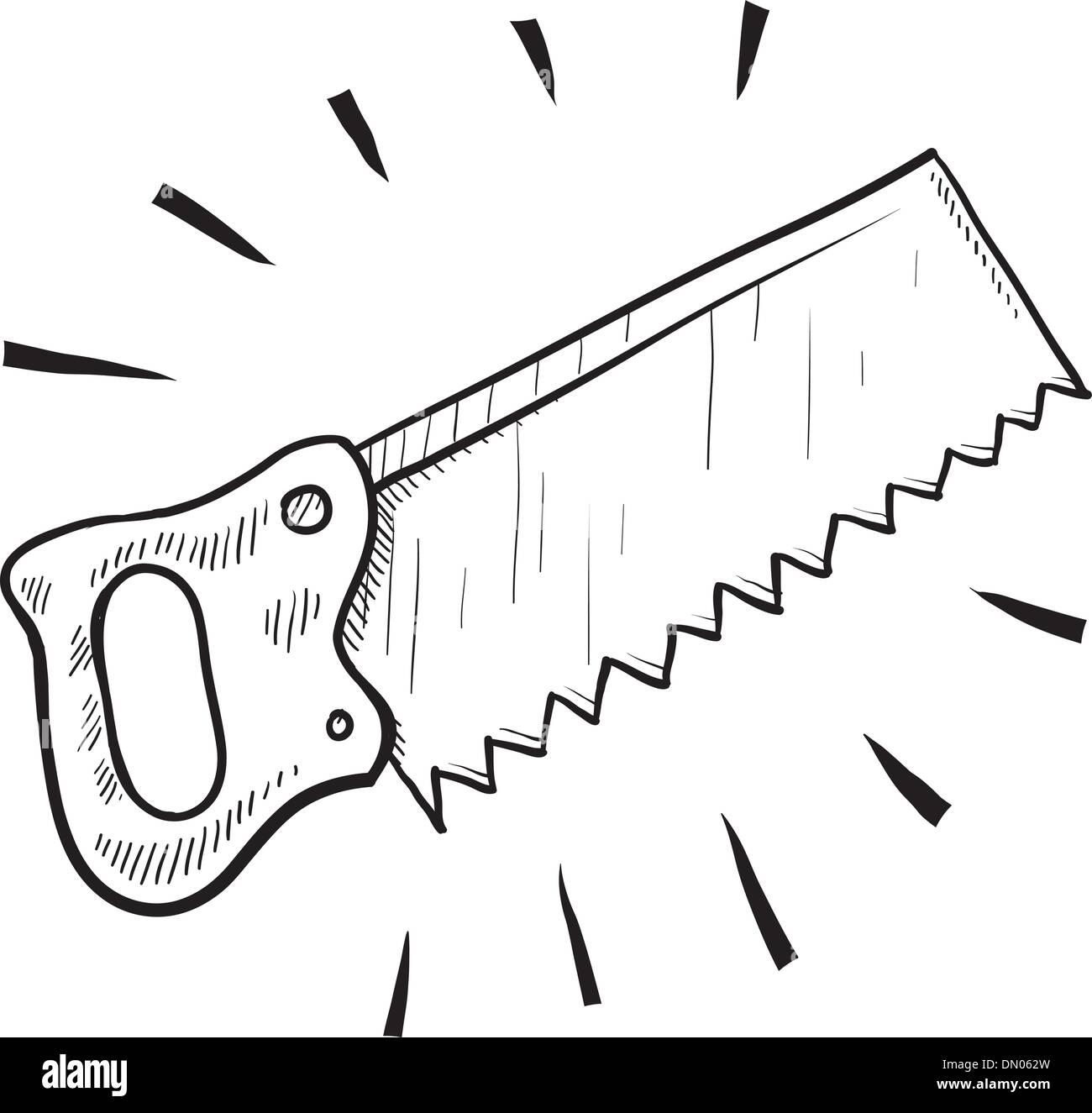 HOLZSÄGE Skizze Stock Vektor