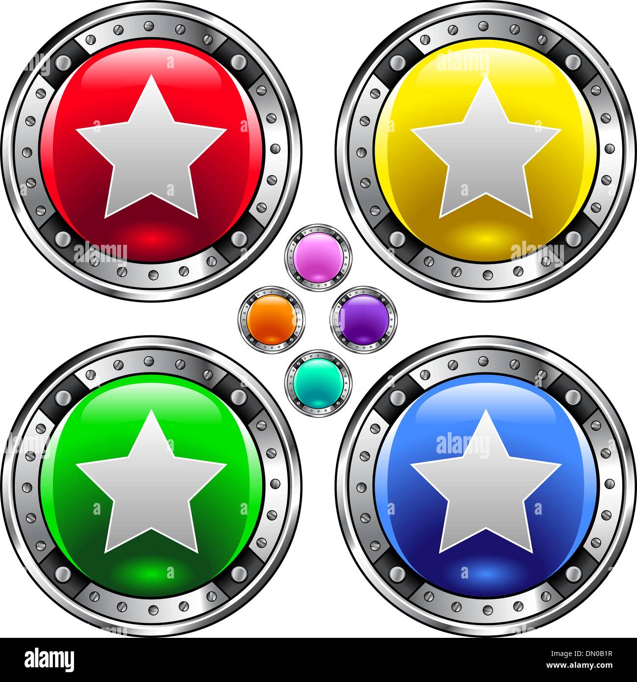 Sterne bunte Schaltfläche Stock Vektor