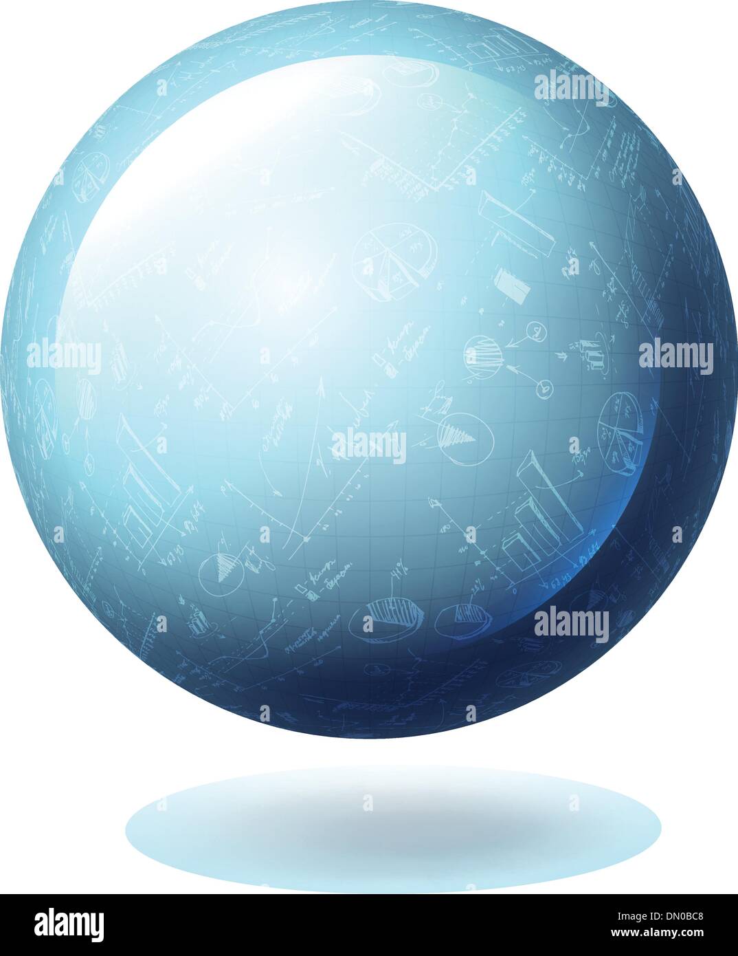 Globus-Symbol mit abstrakten erfolgreiche Graphen. Vektor-illustration Stock Vektor