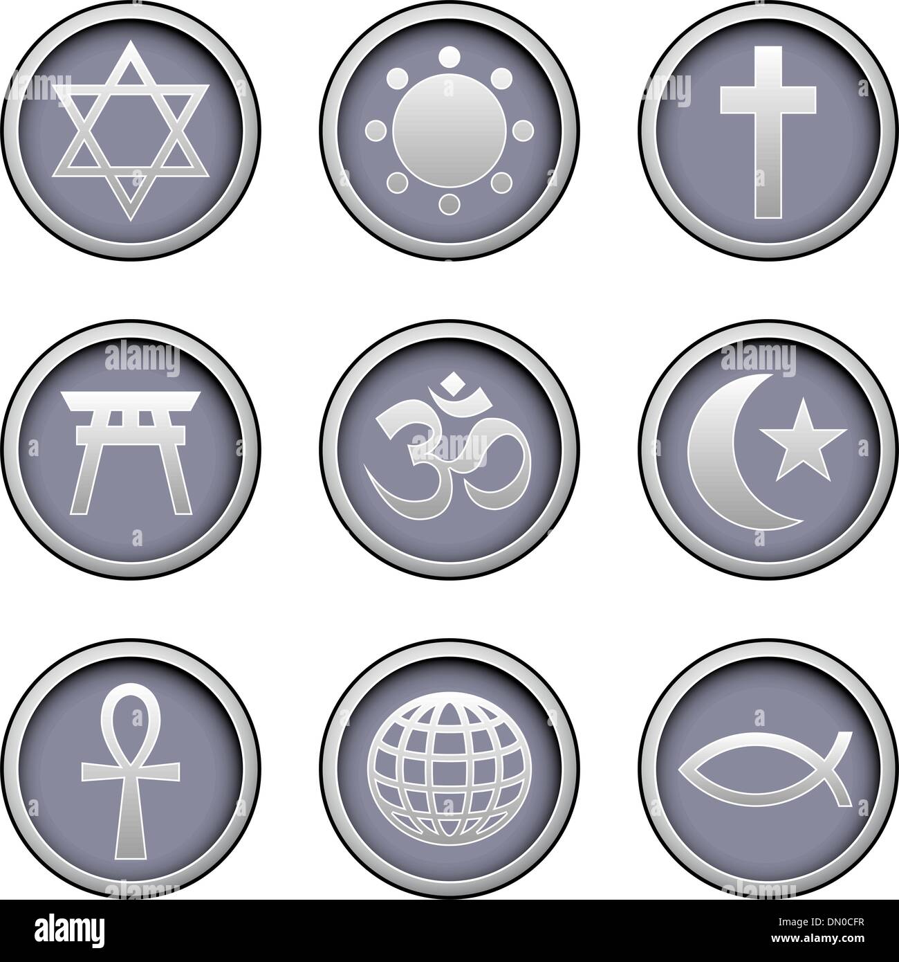 Welt-Religion-Icon-set Stock Vektor