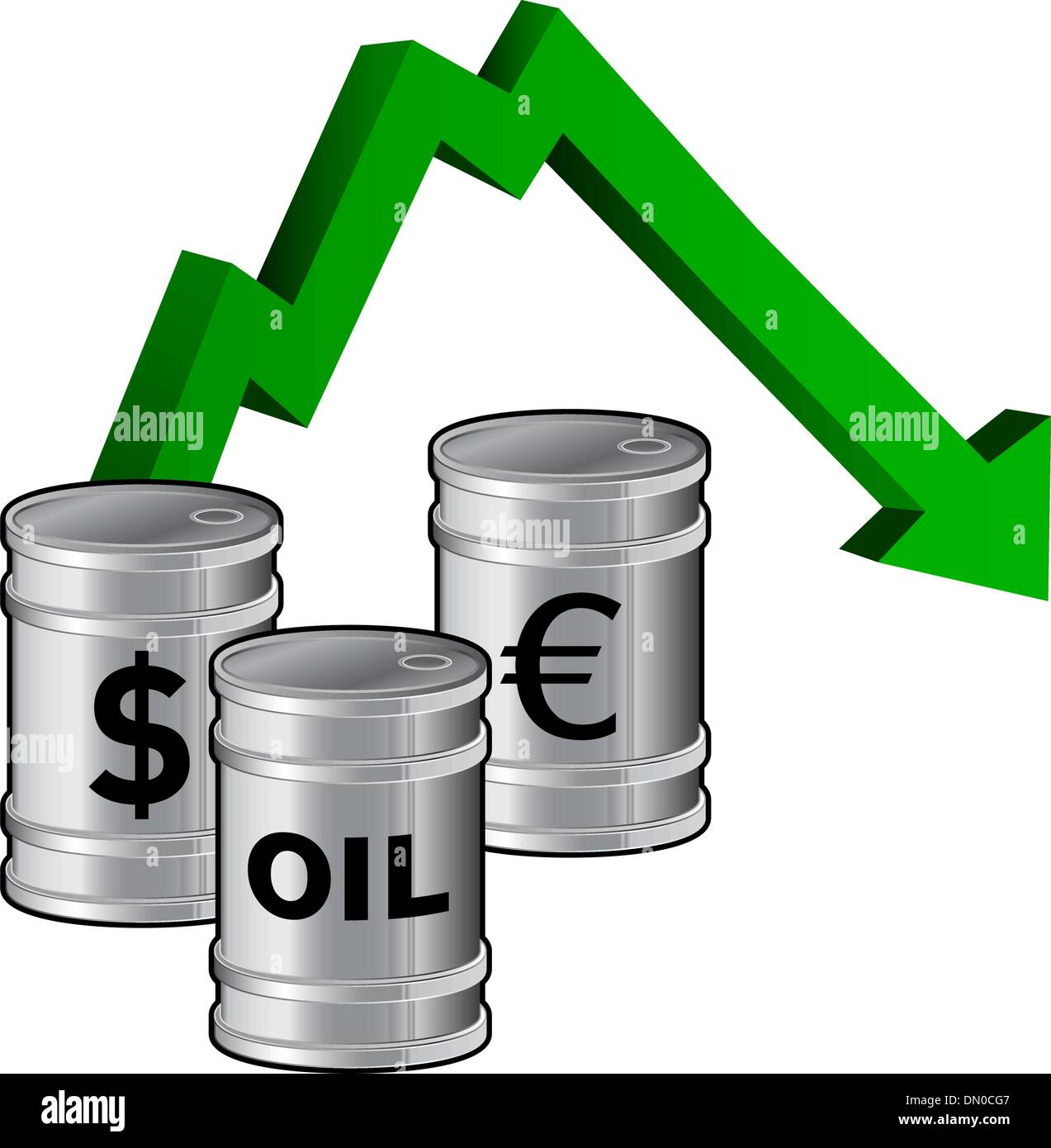 Ölpreise fallen Vektor Stock Vektor