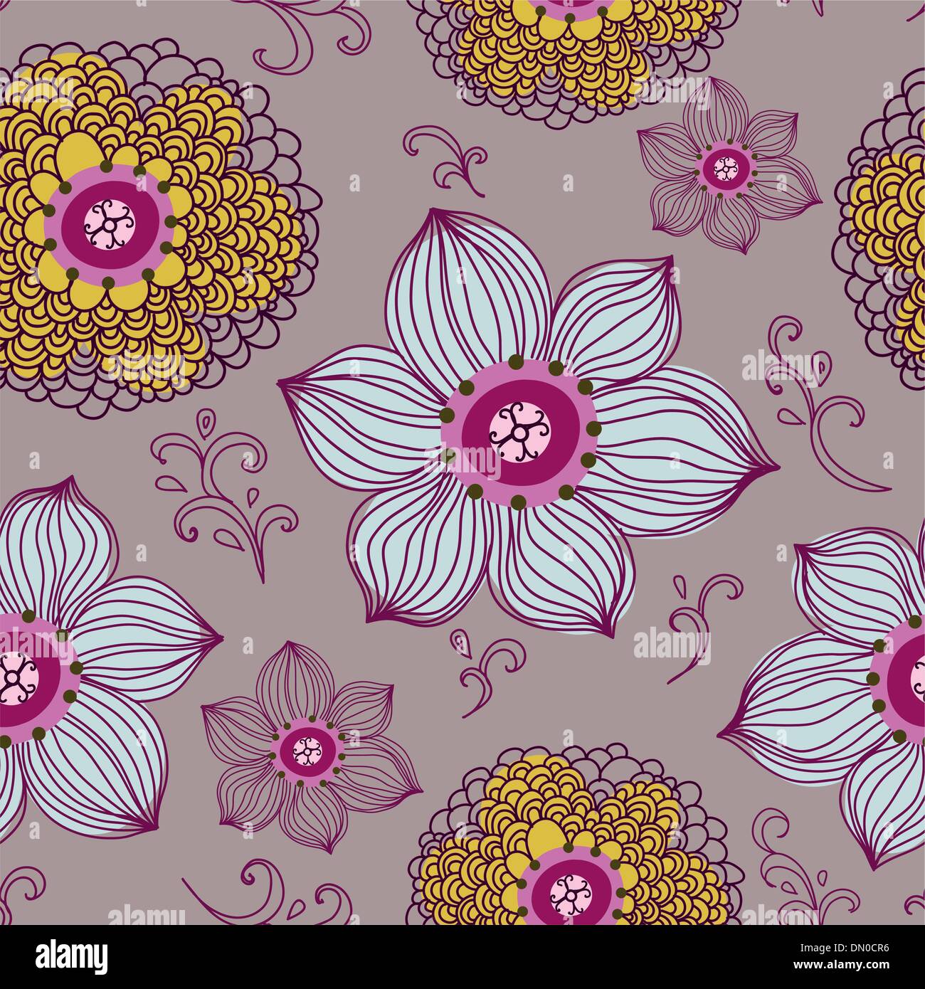 Nahtlose Textur mit Blumen Stock Vektor