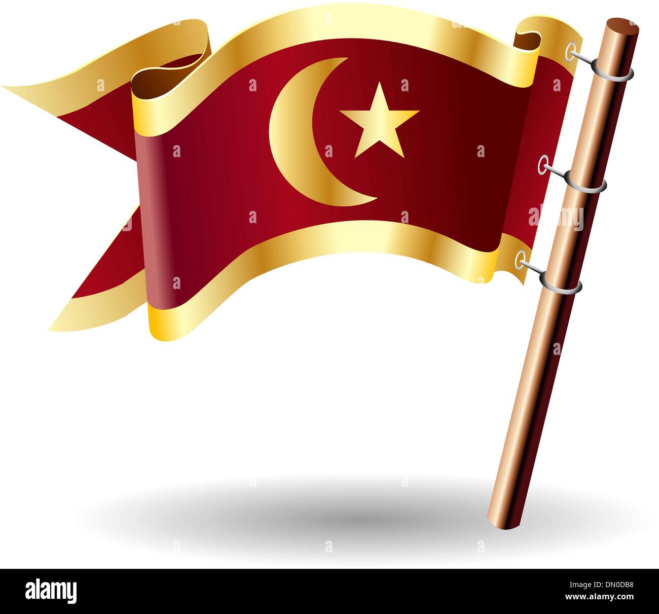 Islamischen Halbmond und Stern königliche Flagge Stock Vektor
