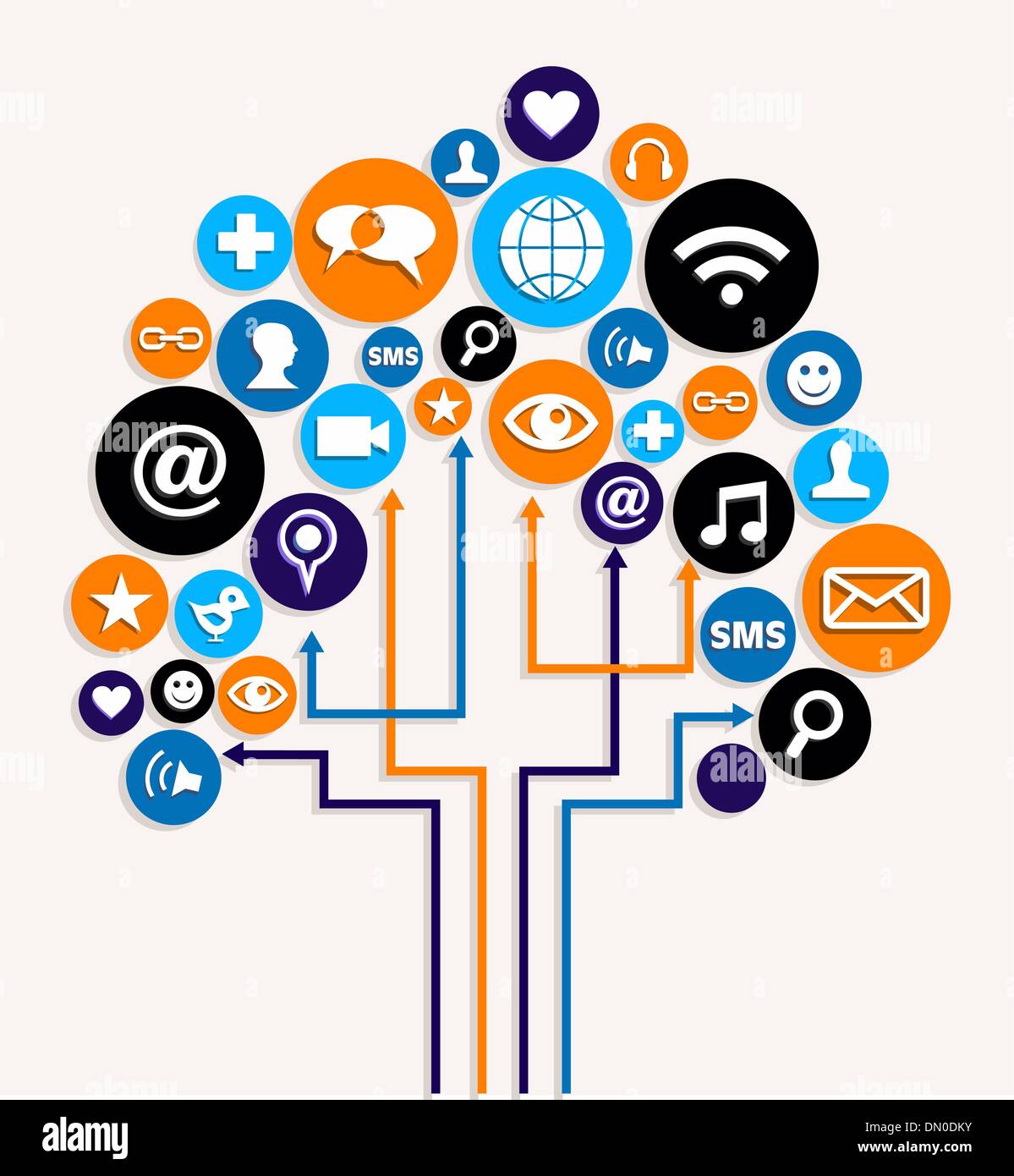 Social-Media-Netzwerke Businessplan Baum Stock Vektor