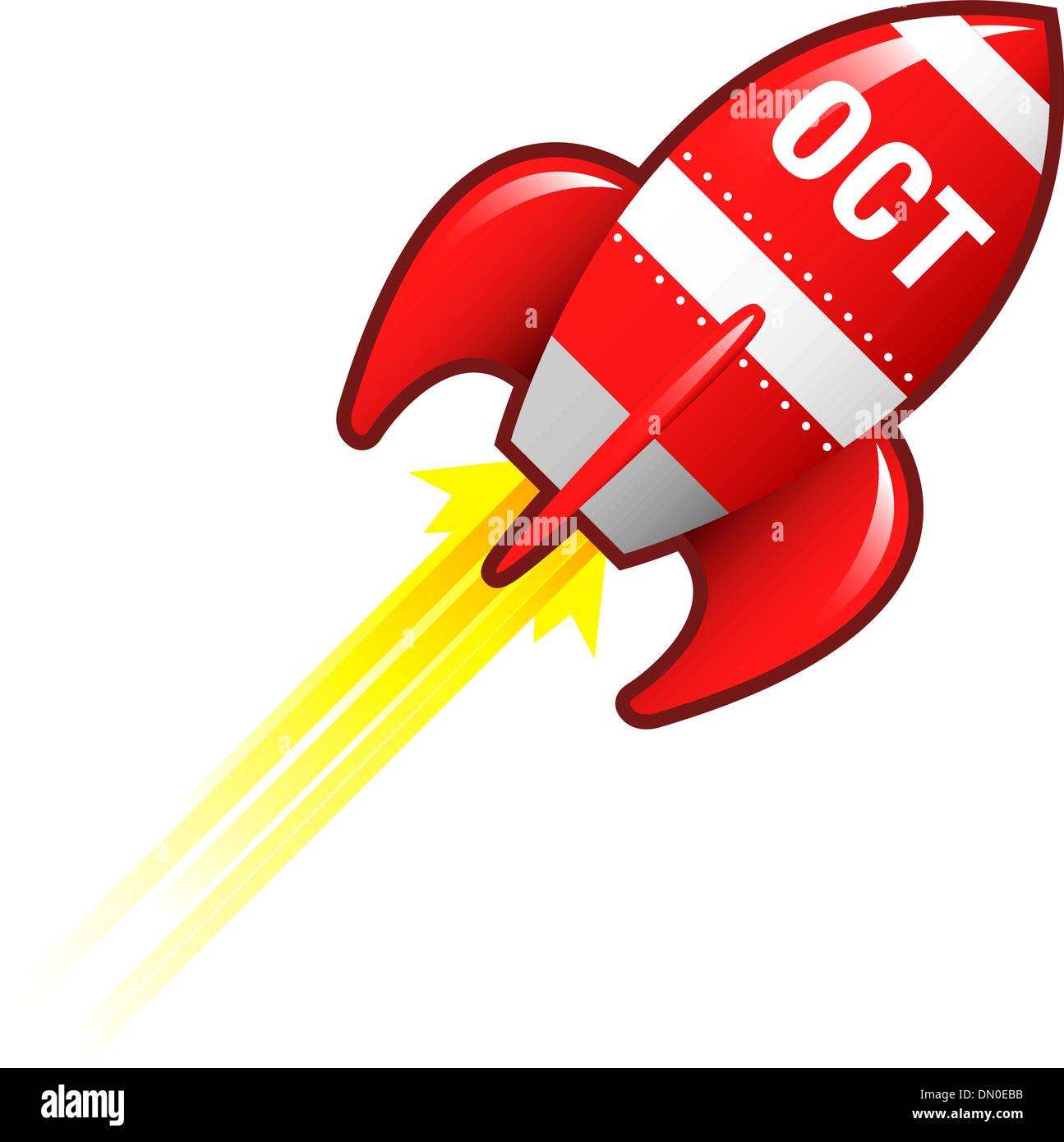 Oktober Retro-Rakete Stock Vektor