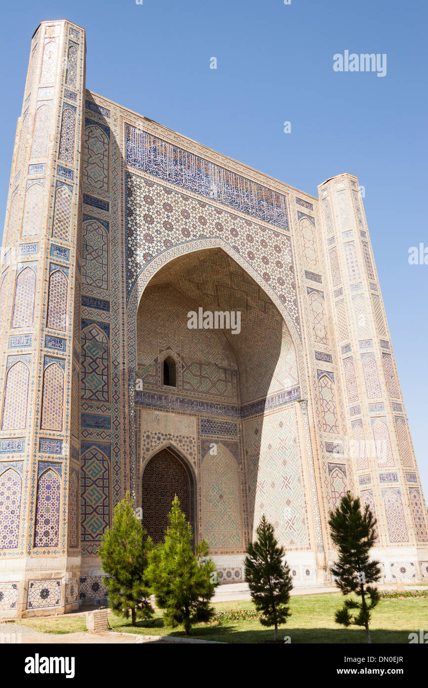 Bibi-Khanym Moschee, auch bekannt als Bibi Khanum Moschee, Samarkand, Usbekistan Stockfoto