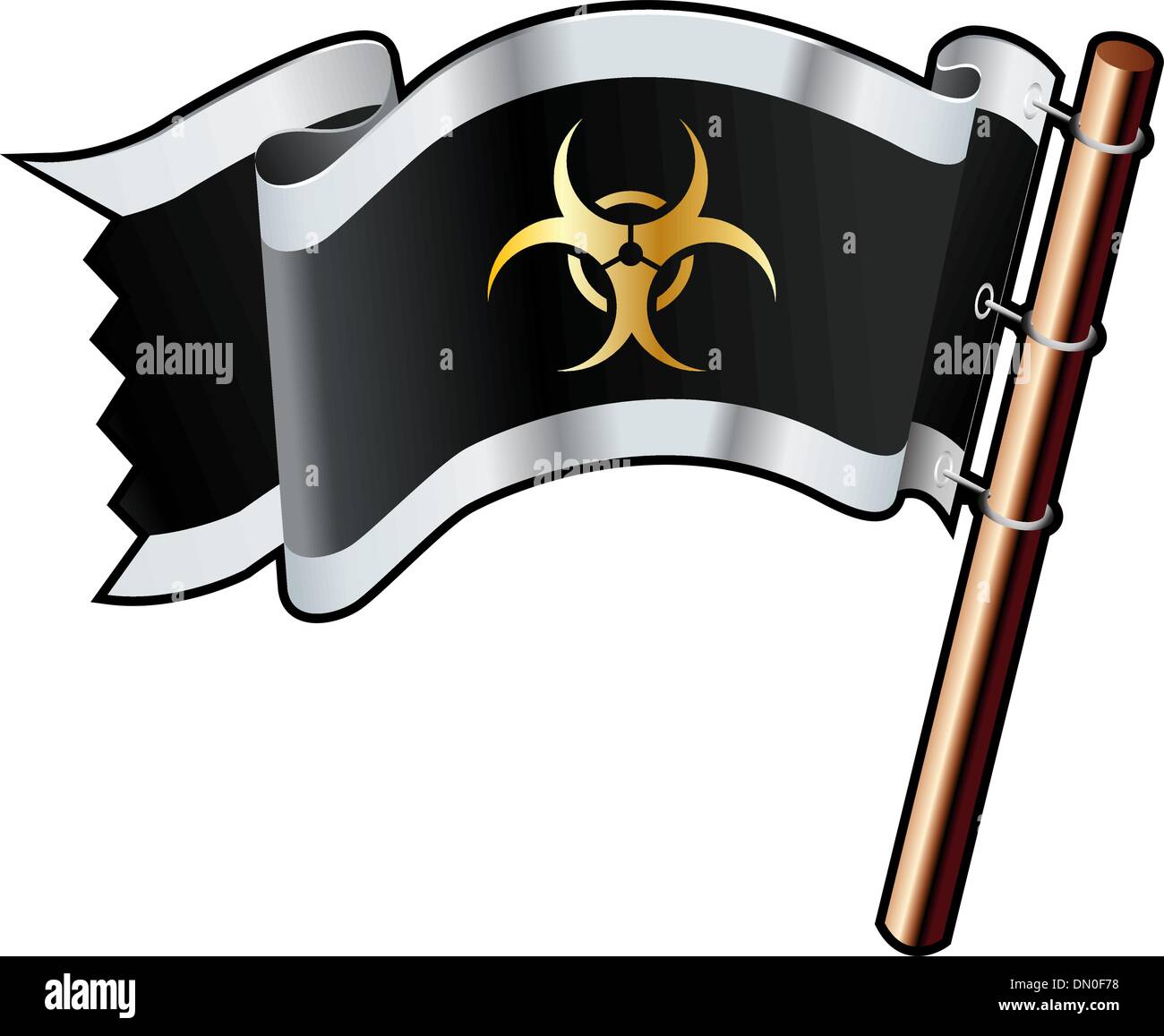 Biohazard Warnung Piratenflagge Stock Vektor