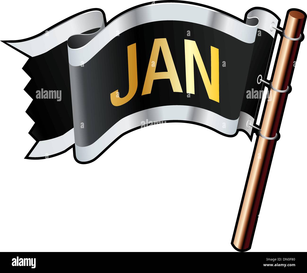 Januar Piratenflagge Stock Vektor