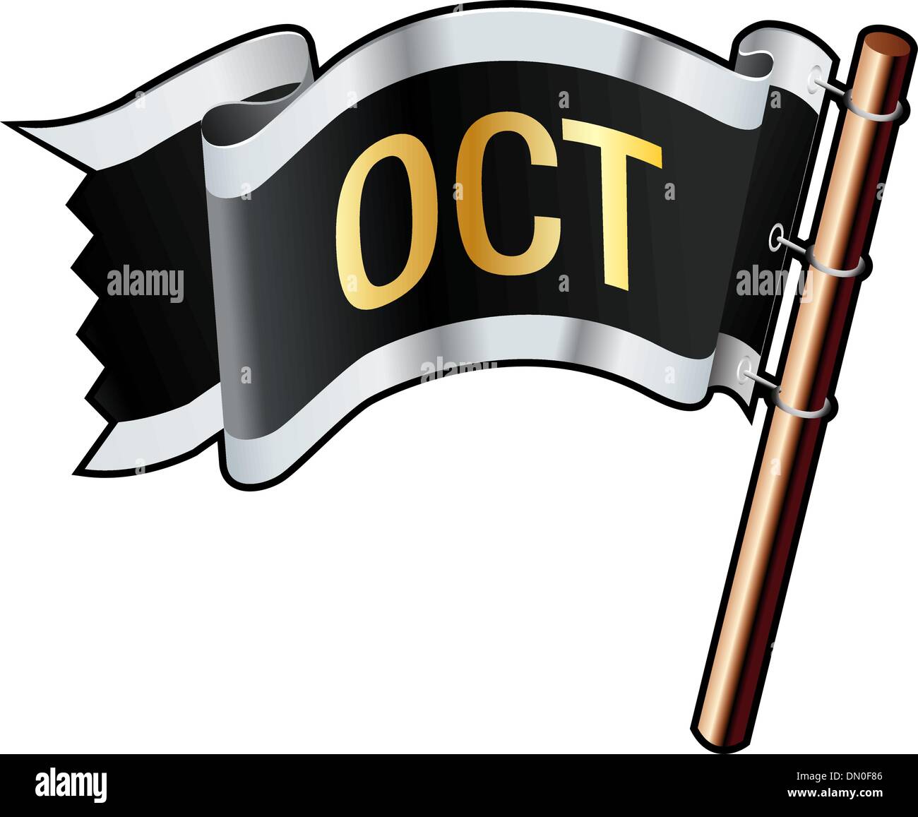 Oktober Piratenflagge Stock Vektor