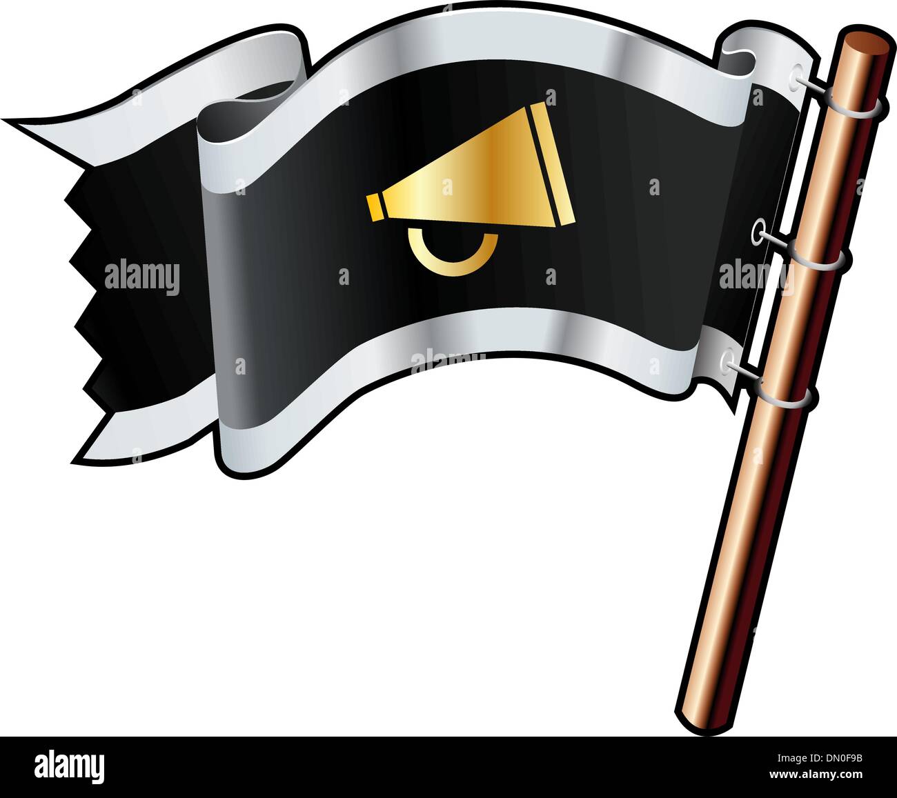 Megaphon Piratenflagge Stock Vektor