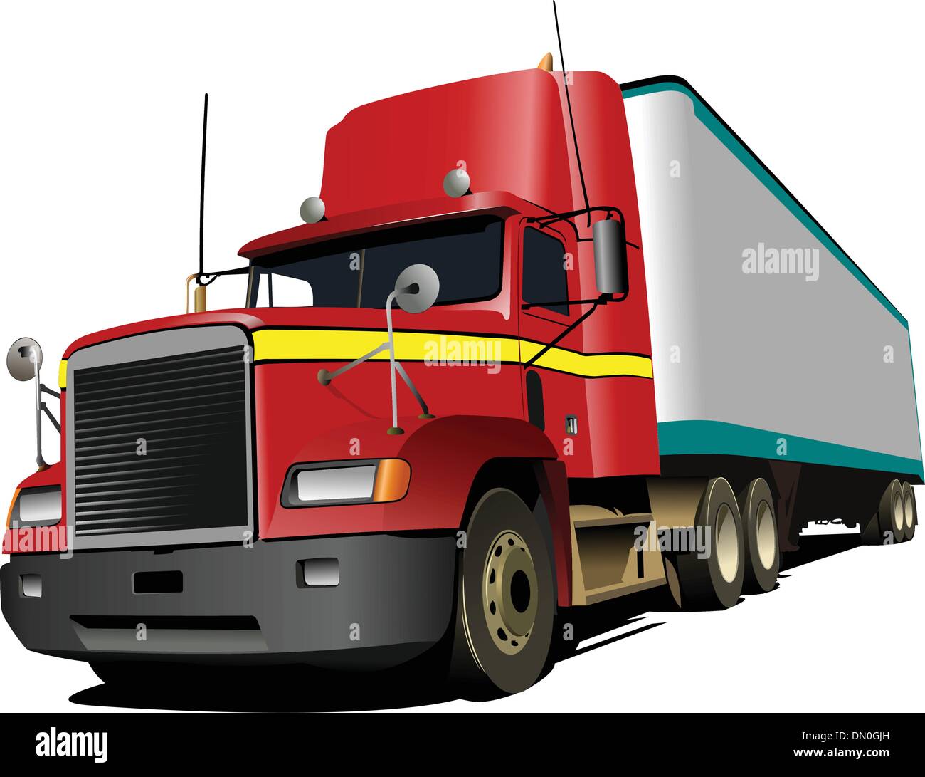 Vektor-Illustration der roten Lieferwagen. LKW Stock Vektor