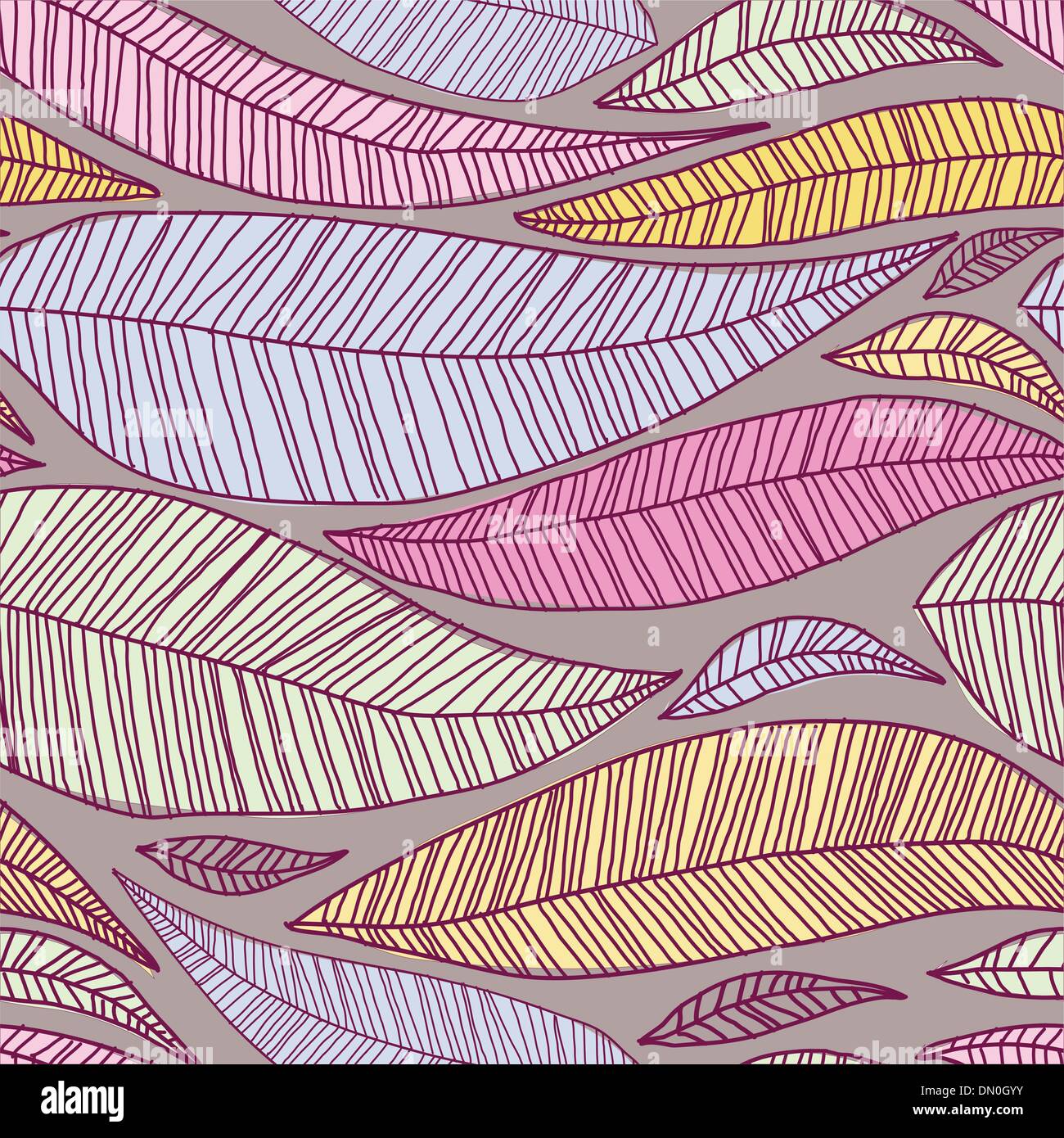 Ein nahtloses Muster mit Blatt Stock Vektor