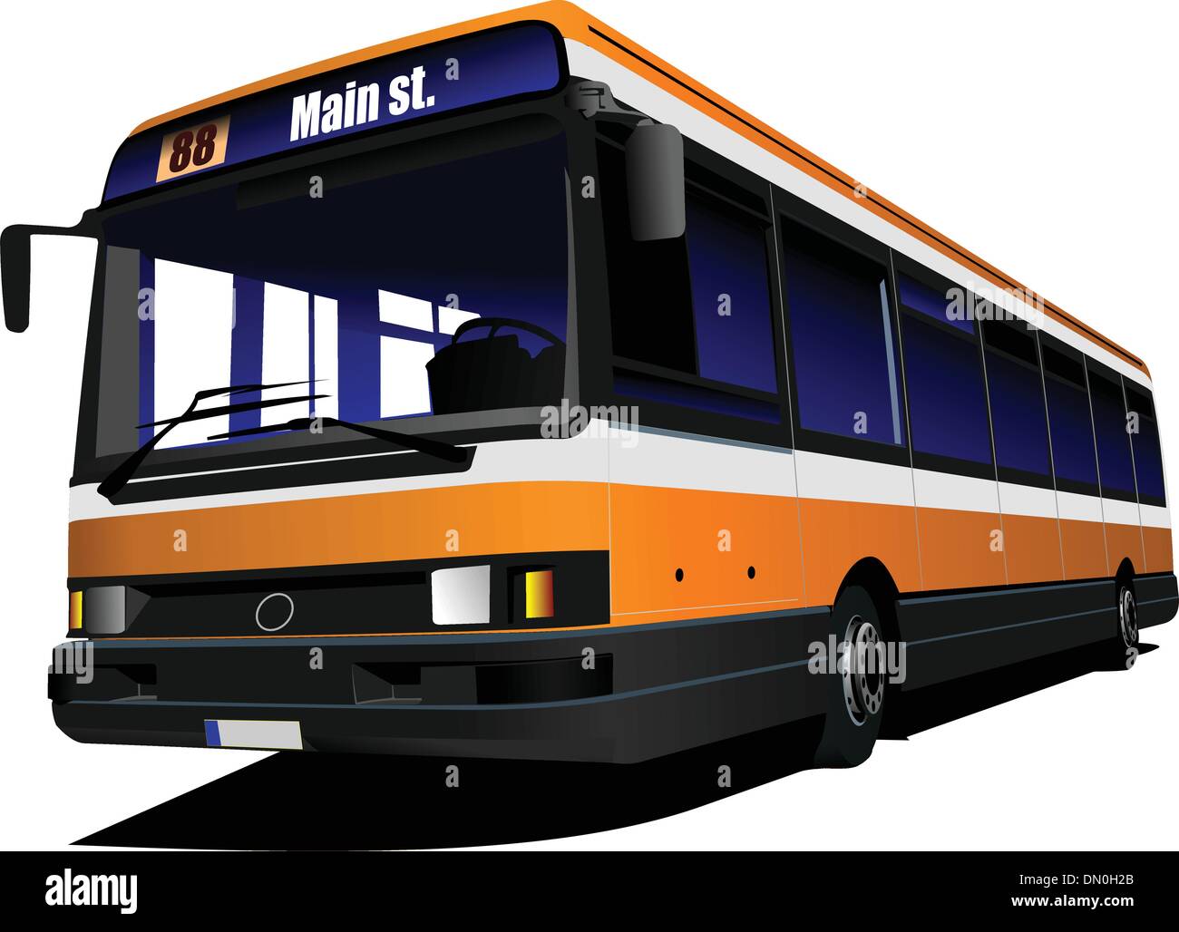 City-Bus auf der Straße. Vektor-illustration Stock-Vektorgrafik - Alamy