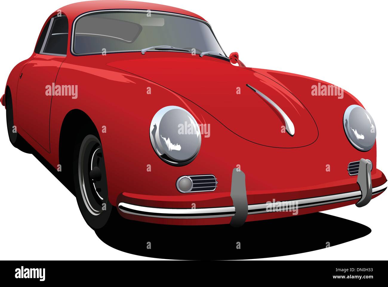 Rotes Auto Limousine auf der Straße. Vektor-illustration Stock Vektor