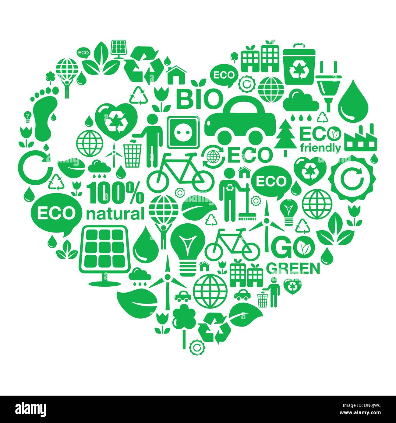 Eco Herz Hintergrund - grüne Ökologie Stock Vektor