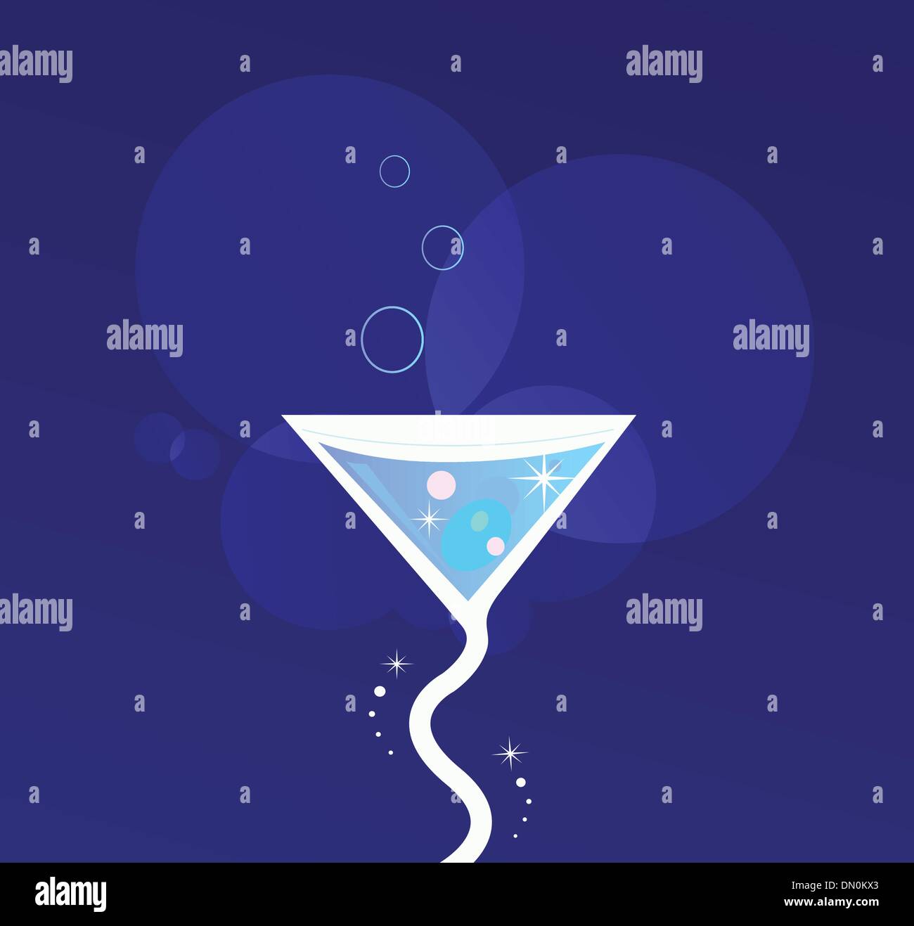 Party Nacht: Martini Alkohol tropischen Drink Stock Vektor