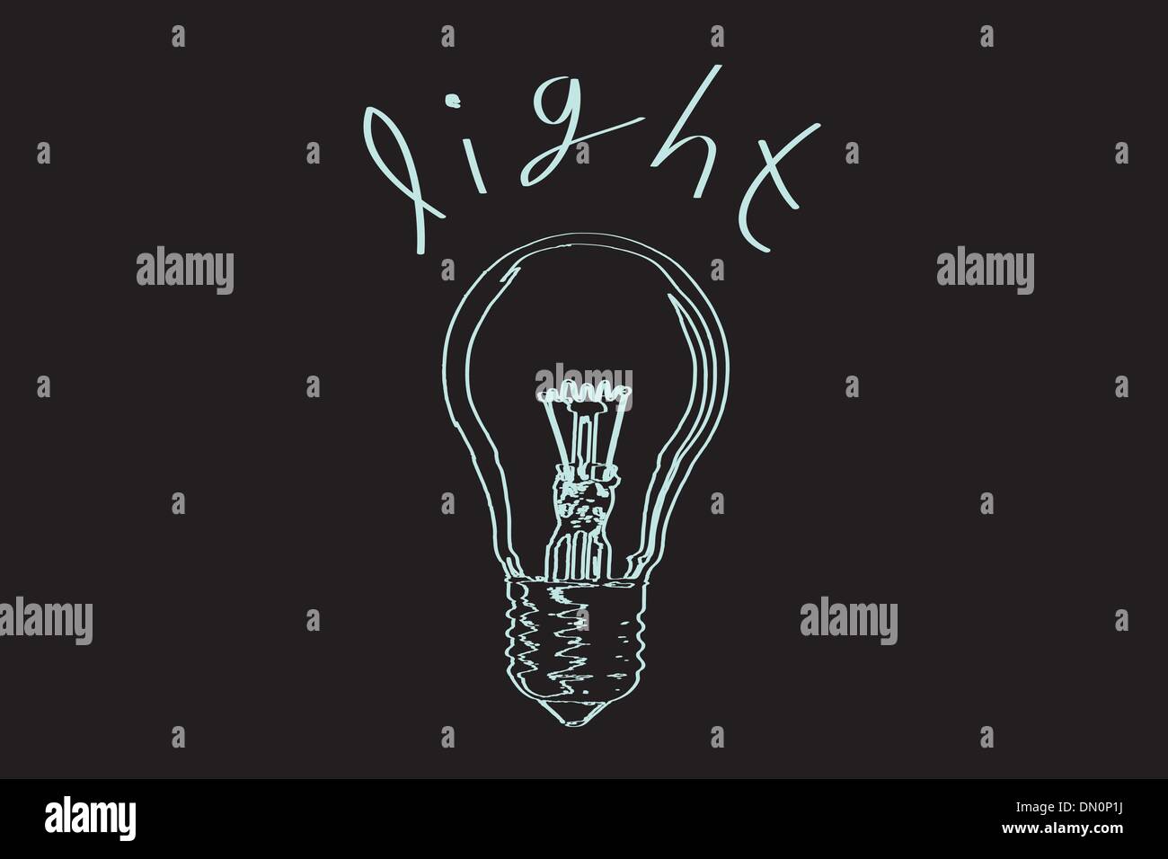 Glühbirne mit einem Hintergrund und Text-Illustrationen Stock Vektor