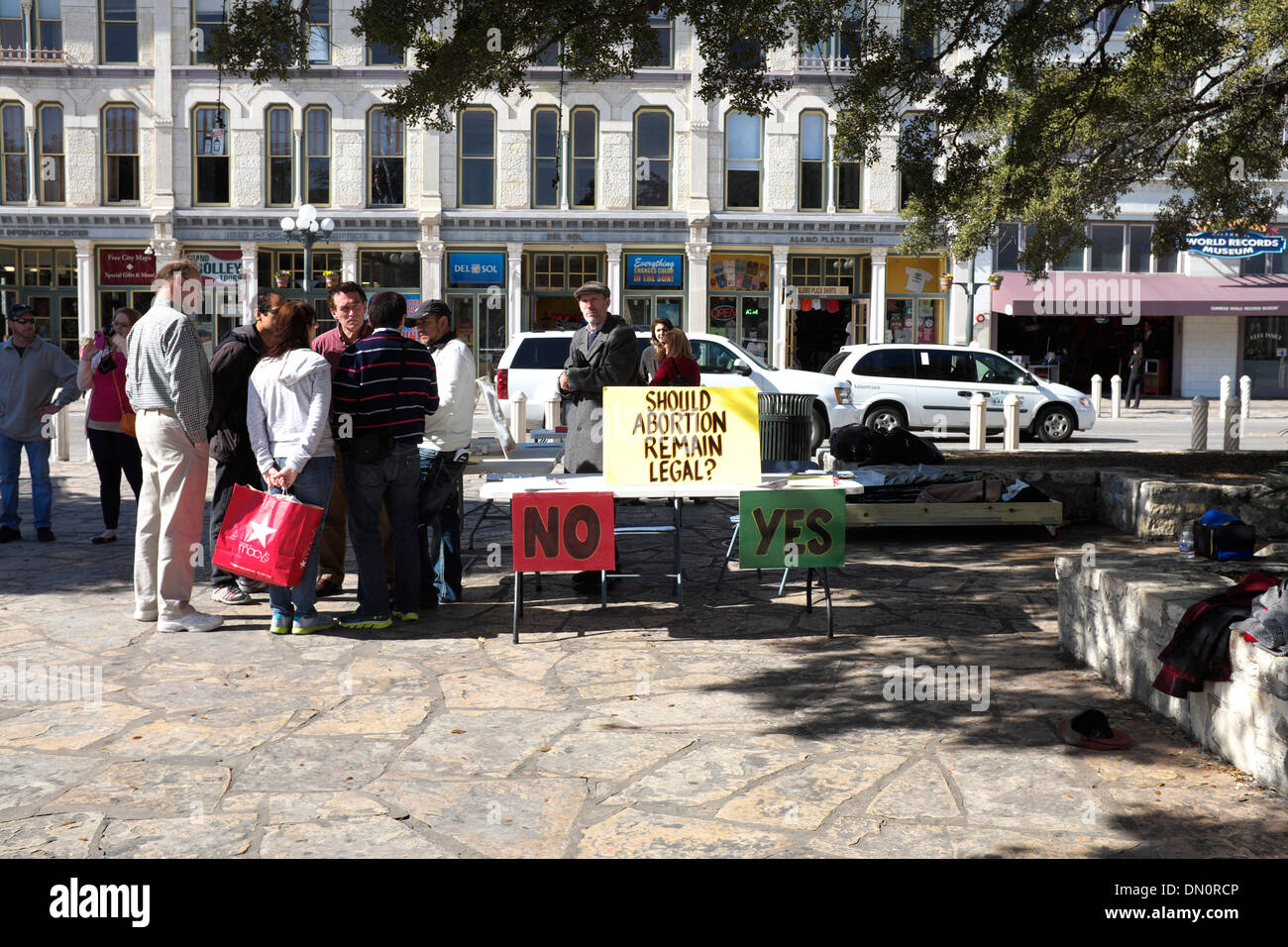Anti-Abtreibung protestieren vor dem Alamo in San Antonio, Texas Stockfoto