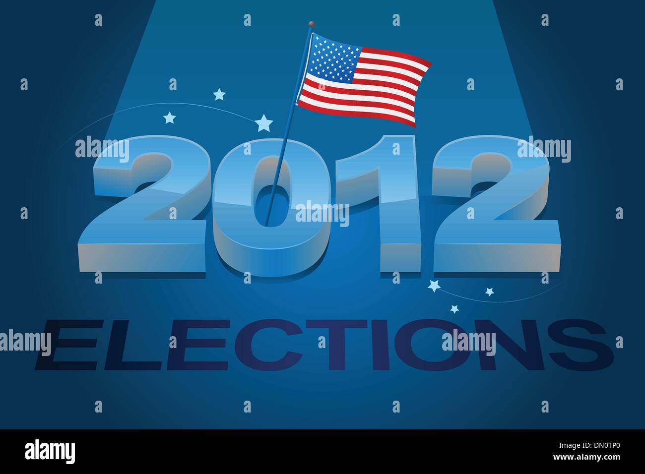 dargestellte Bild der amerikanischen Flagge und Wahl 2012 Stock Vektor